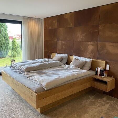 Schlafzimmer Eiche mit IMI-Rost-Designplatten