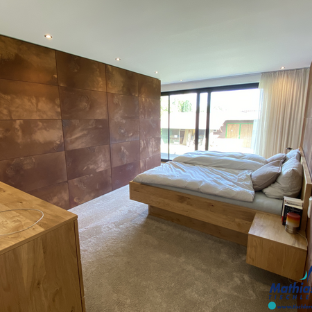 Schlafzimmer Eiche mit IMI-Rost-Designplatten